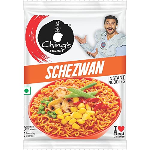 Ching's Schezwan Instant Nudeln 10 x 75g - Würzige Asia-Nudeln mit authentischem Geschmack | Schnell & einfach zubereitet | Ideal für Snacks & Mahlzeiten mit Kajal von Kajal