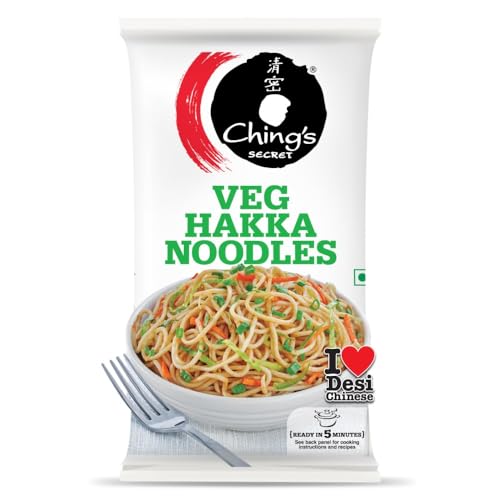 Ching's Veg Hakka Instant Nudeln 6x140g - Asiatische Würzmischung Leicht zuzubereiten Vegetarische Nudeln | Authentischer Geschmack Mahlzeit in Minuten mit Kajal von Kajal