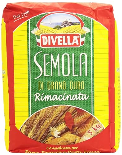 Divella Durum Wheat Semolina 5 kg - Hartweizengrieß 100% Durum-Weizen | Perfect for hausgemachte Pasta, Brot & Pizza, Feiner Grieß für traditional Italian Rezepte mit Kajal von Kajal