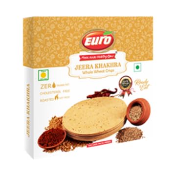 Euro Jeera Khakhra Knuspriger Weizen-Snack mit Kreuzkümmel – Veganer indischer Snack – Hergestellt in Indien – Ideal für unterwegs, kalorienarm, ballaststoffreich von Kajal