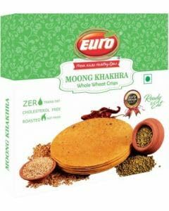 Euro Moongbohnen Papadam Vakuumverpackt - Authentischer Gujarati Snack - Gesunder Hirse Snack - Schmucklos - Veganer Knusper-Snack - 1 Packung von Kajal