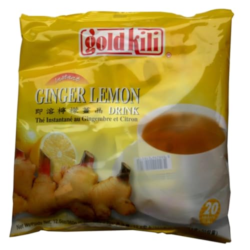 Gold Kili Instant Ingwer Drink mit Lemon 360g – Erfrischender Ingwertee mit Zitrone, Honig, Fructose und Glukose – Schnell löslich für den täglichen Genuss mit Kajal von Kajal