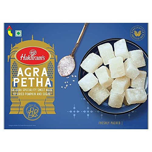 Haldiram's Agra Petha 400g - Indische Süßigkeiten, Wintermelone Süßigkeiten, kandierte Kürbiswürfel, traditionelle Süßspeise, ohne Konservierungsstoffe mit Kajal von Kajal