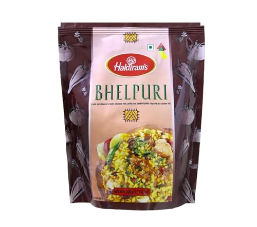 Haldirams Bhel Puri 3 x 200g - Indische Streetfood-Spezialität mit Gewürzen | Knusprige Mischung aus Puffreis, Linsen Erdnüssen Crispy Spices Perfekt als Snack mit Kajal von Kajal