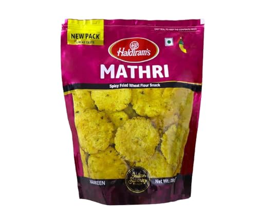 Haldirams Mathri 3 x 200g - Indischer Knusper-Snack mit Gewürzen Knusprige Weizen-Snackkekse | Perfekt zu Tee & Chutney Crispy goldbraun gebackene passt immer mit Kajal von Kajal