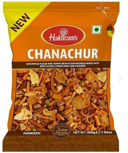 Haldirams Plain Bhujia 3 x 200g - Knuspriger indischer Snack Vegetarisch Mild-würzig | Perfekt für zwischendurch Crispy Spices mit Kajal (3 x 200g, Chanachur) von Kajal