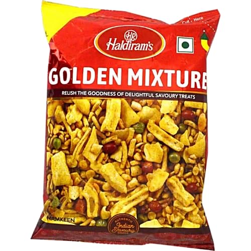 Haldirams Golden Mixture 4 x 150g - Knusprige Indische Snackmischung | Pikante Namkeen mit Gewürzen & Nüssen | Vegetarisch Aromatische Snackmischung Crispy Spices Geschmack mit Kajal von Kajal