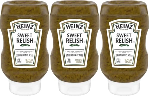 Heinz Relish süß-sauer - 275 ml Glas (Packung mit 3) | Perfekt für Hot Dogs, Hamburger, Sandwiches & Dips | Mit Gurken, Paprika & Senf - Ideal als Beilage & Relish von Kajal