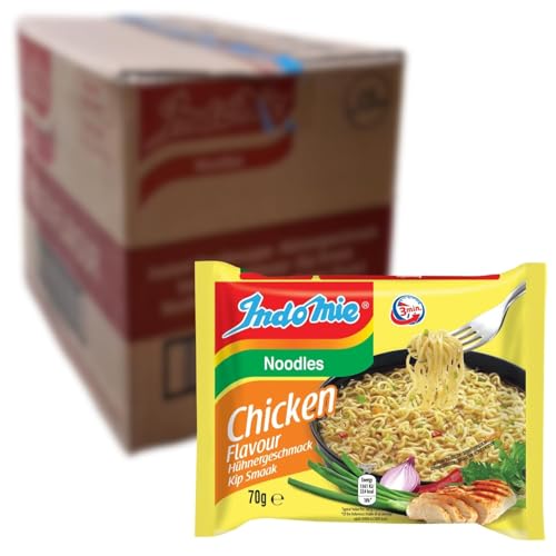 INDOMIE Instant Nudeln Huhn - 40 x 70g Multipack | Schnelle & einfache Zubereitung | Würzige Hühnergeschmack Nudeln | Weizenmehl, Palmöl, Sojabohnen, Sellerie | Perfekt für unterwegs von Kajal