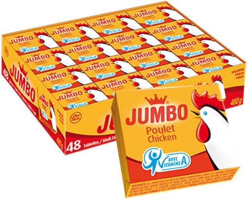 Jumbo Poulet Hühnerbouillon Würfel 48 x 10g - Hochwertige Hühnersuppe Würfel Einfaches Würzen von Gerichten | Intensiver Geschmack Ohne künstliche Farbstoffe mit Kajal von Kajal