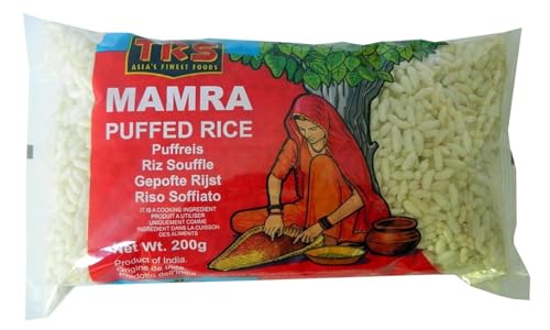 KAJAL TRS Mamra Puffed Reis 200g | 100% Puffreis | Kalorienarm & Glutenfrei | Ideal für Snacks & Desserts | Knusprig & Leicht von Kajal