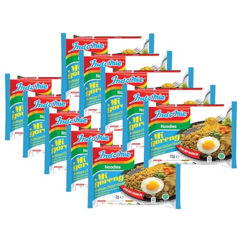 Kajal 10er Pack IndoMie BBQ Chicken Instant Noodles (10x82g) Grillhähnchen Geschmack, Bratnudeln - schnelle Zubereitung von Kajal