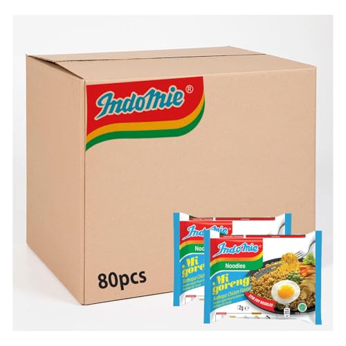 Kajal 80er Pack IndoMie BBQ Chicken Instant Noodles (80x82g) Grillhähnchen Geschmack, Bratnudeln - schnelle Zubereitung von Kajal