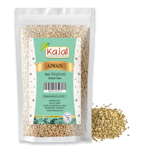 Kajal Ajwain Königskümmel 700g | Indische Ajwain-Samen | Frisch & Aromatisch | Für Verdauung & Kochen | Gewürz für Currys & Masala | Glutenfrei | Premium Qualität von Kajal