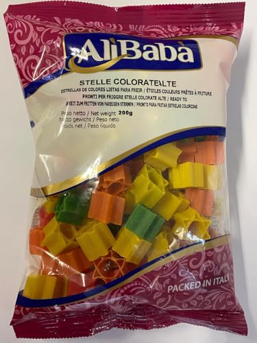 Kajal AliBaba Big Stars Shape Fryums Bereit zum Frittieren von Paped-Snacks Servieren Sie sie mit Ihrer Lieblings-Dip-Sauce oder Ihrem Lieblings-Chutney 2x200g. von Kajal