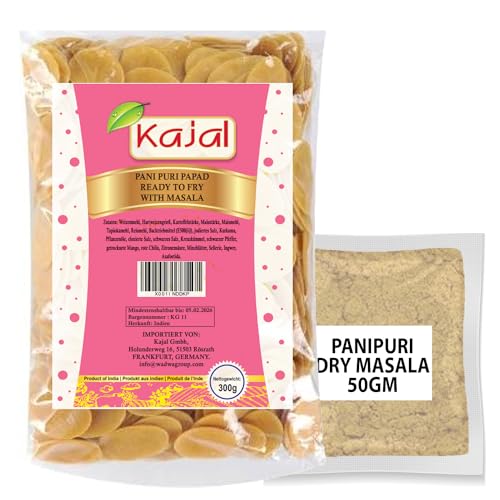 Kajal Combo Pani Puri Golgappa & Masala 50 g Frisch & Bondi 50 g, hygienisch, lecker Gebrauchsfertiges hausgemachtes Pani Puri & Masala von Kajal