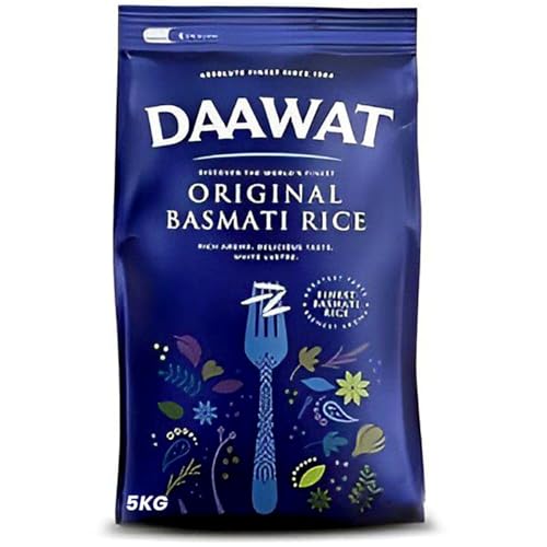 Kajal Daawat Basmati-Reis, ideal für Pulao Biryani Naturreis und Reissalate mit Original Basmati Blue, Packung 20 kg. von Kajal