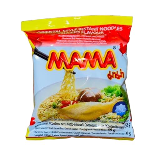 Kajal Doppelpack 60 x 55g Mama Huhn Instant Nudelsuppe Yum Yum Chicken - Schneller Snack mit Huhnaroma, Weizen, Sojasauce, Geschmacksverstärker von Kajal