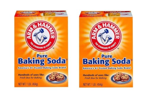 Kajal Doppelpack: 2 x 454g Arm & Hammer Backsoda Backpulver - Natriumcarbonat Pulver für vielseitige Anwendung beim Backen - 908g Gesamtinhalt mit Kajal Sticker von Kajal