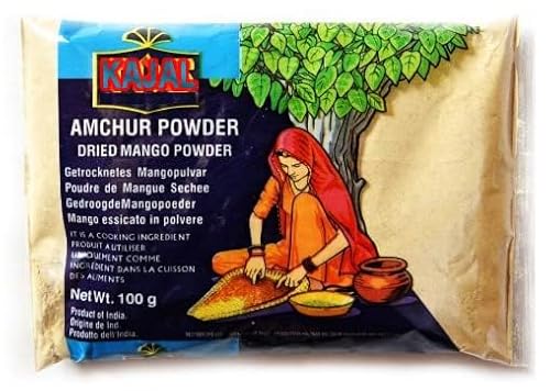 Kajal Getrocknetes Mango Pulver Aamchur 100g - Ideal für Chutneys, Currys, Marinaden & Street Food | 100% Natürlich, Vegan, Ohne Zusätze Würzig Fruchtig von Kajal