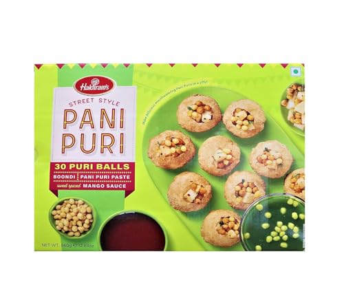 Kajal HALDIRAM Pani Puri 360 g - Knusprige Semolina-Kugeln mit würziger Mango-Sauce & Pani-Paste - Indisches Streetfood Snack - Ideal für Zuhause - Vegetarisch, glutenfrei von Kajal