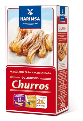 Kajal Harisma Churros Mischung 500g – Original spanische Churros Backmischung – einfach zuzubereiten – mit Weizenmehl & Magermilchpulver – für knusprige, goldene Churros von Kajal