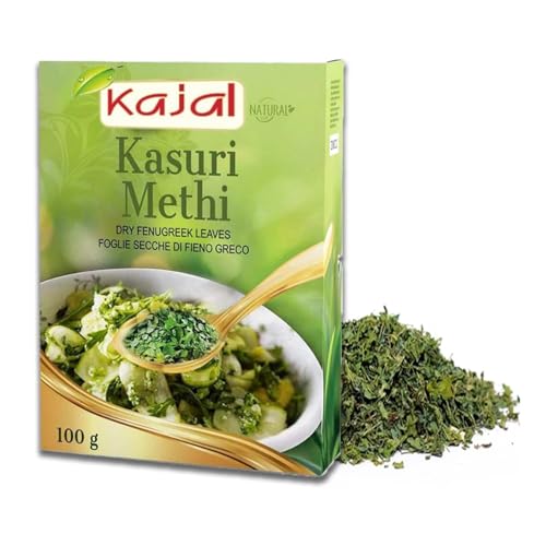 Kajal Kasuri Methi Getrocknete Bockshornkleeblätter 1 x 100g | Aromatische Gewürze für Indische Küche | 100% Natürlich | Ideal für Currys, Dals und mehr | Glutenfrei von Kajal