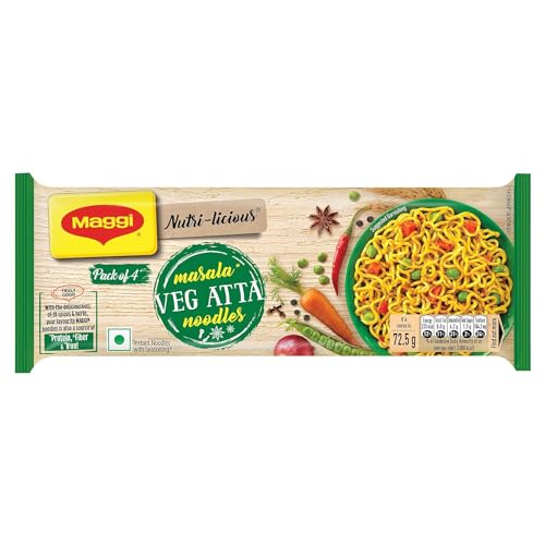 Kajal MAGGI Nutri-licious Veg Atta Masala Nudeln, Packung mit 1x 4pack (4x75g) von Kajal