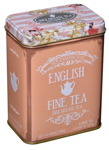 Kajal New English Teas English Breakfast loser schwarzer Tee 125g – Englischer Tee in Vintage-Dose – Premium Breakfast Tee, vollmundig, floral, britischer Klassiker von Kajal