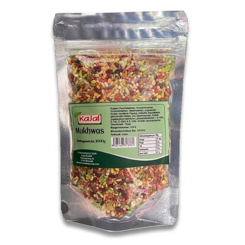 Kajal Pan Mukhwas - Zucker überzogene Mischsamen - Die perfekte Mischung für genussvolle Momente (1000g) von Kajal