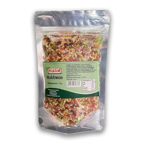 Kajal Pan Mukhwas - Zucker überzogene Mischsamen - Die perfekte Mischung für genussvolle Momente (100g) von Kajal