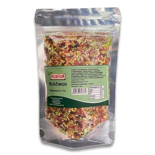 Kajal Pan Mukhwas - Zucker überzogene Mischsamen - Die perfekte Mischung für genussvolle Momente (300g) von Kajal