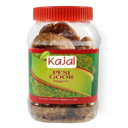 Kajal Pesi Goor Jaggery 500g Sugar Cubes - Natürlicher Süßstoff Traditioneller Geschmack | Perfekt für Süßspeisen & Getränke, Unraffiniert & Gesund Indische Spezialität von Kajal