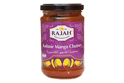 Kajal Rajah Kashmir Mango Chutney (3 x 340g) Indisch natürliche Schale, ideal zu Currys, Käse, Gegrilltem und mehr Glutenfrei von Kajal