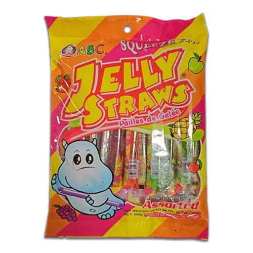 Kajal Squeeze Jelly Straws Pailles de Gelee 300g – Fruchtige Gelee-Strohhalme in verschiedenen Geschmacksrichtungen – Ideal als Snack – Ohne Fett – Süßer Genuss von Kajal