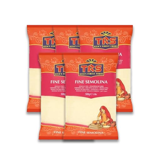 Kajal TRS 5 x 500g Fein gemahlener Grieß - Semolina Mehl aus 100% Mais - ideal für Desserts und Backwaren hochwertige Qualität für köstliche Süßspeisen von Kajal