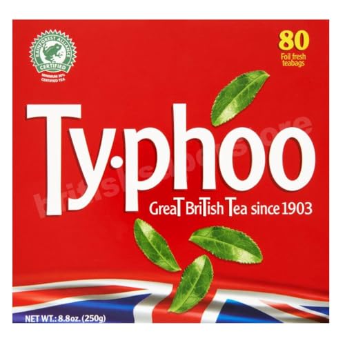 Kajal Typhoo Schwarztee 80 Teebeutel, 250g - Hochwertiger Schwarzer Tee, intensiver Geschmack, erfrischendes Heißgetränk, englischer Tee von Kajal