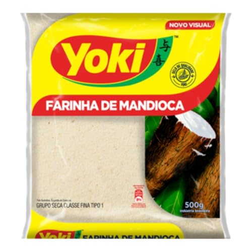 Kajal Yoki Farinha de Mandioca Crua 1 x 500g - Rohes Maniokmehl für brasilianische Küche, glutenfrei, vielseitig verwendbar für Brot, Kuchen, Pudding und herzhafte Speisen von Kajal