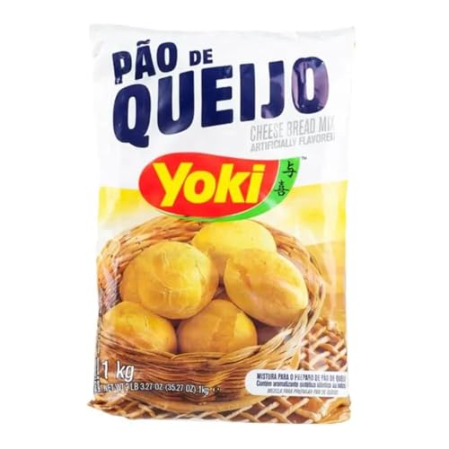 Kajal Yoki Pão de Queijo Brasilianische Käsebrötchen Sparpack 1x1kg - Fertigmischung für knusprige und weiche Käsebrötchen, einfach zuzubereiten, mit Maniokmehl, Käse und Eiern von Kajal