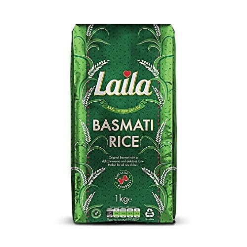 Laila Basmati Reis 2 kg - Premium Basmati-Reis aus Pakistan, aromatisch und leicht verdaulich, ideal für jeden Anlass, glutenfrei, perfekte Beilage für Ihre Gerichte von Kajal