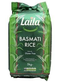 Laila Basmati Reis 5 kg - Premium Basmati-Reis aus Pakistan, aromatisch und leicht verdaulich, ideal für jeden Anlass, glutenfrei, perfekte Beilage für Ihre Gerichte von Kajal