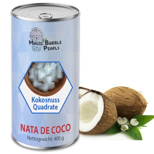 Magic Bubble Pearls Kokosnussquadrate 400g - Nata de Coco, Blaubeerfruchtsaft, Natürliche Farbstoffe - Glutenfrei, Kalorienarm & Ideal für Desserts und Getränke von Kajal