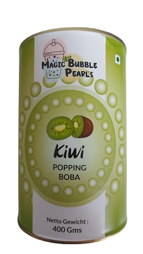 Magic Bubble Tea Perlen Kiwi - 400g Popping Boba Frucht Perlen - Erfrischende Boba Perlen für Bubble Tea, Desserts und Getränke - Mit Natürlichem Kiwi-Fruchtsaft, Vegan und Glutenfrei von Kajal