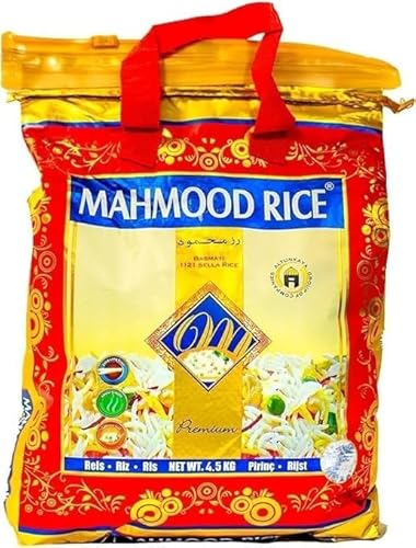 Mahmood Basmati Reis 4.5 KG – Langkorn Basmati Reis aus Pakistan, ideal für indische Gerichte, Currys, Salate und Beilagen – Perfekte Körnung, kocht locker und körnig von Kajal