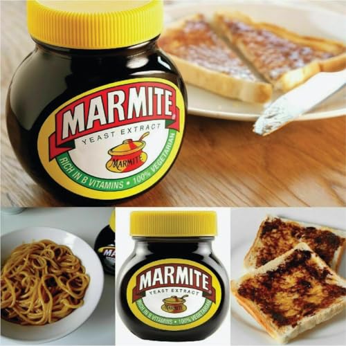 Marmite Aufstrich 2x125g - Hefeextrakt aus Gerste, Weizen, Hafer & Roggen | Reich an B-Vitaminen, für Veganer geeignet von Kajal