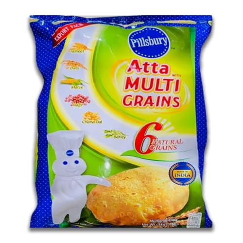 Pillsbury Chakki Atta 5kg Beutel | 100% Vollkornweizen | Nahrhaft & Ballaststoffreich | Ideal für Rotis, Chapatis & Naan | Vegetarisch | Traditionelles Indisches Mehl von Kajal