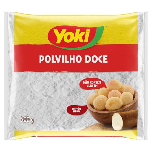 Polvilho Doce Yoki 3 x 500g - Süßes Maniokmehl Glutenfrei | Perfekt zum Backen & Andicken Feines Mehl für Desserts, Brot & Gebäck | Ideal für Pão de Queijo Authentischer mit Kajal von Kajal