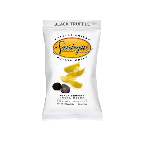 Sarriegui Black Truffle Chips 3 x 125g - Feine Kartoffelchips mit Schwarzem Trüffel & Olivenöl | Handgemacht, Glutenfrei, Gourmet Crispy Spicy Premium Snack mit Kajal von Kajal