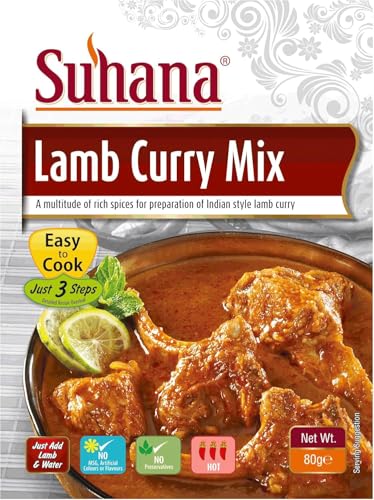 Suhana Lamb Curry Mix 6x50g – Indische Gewürzmischung für Lammcurry, Authentische indische Küche | Aromatisch & Geschmackvoll, Einfach & Schnell zubereitet mit Kajal von Kajal