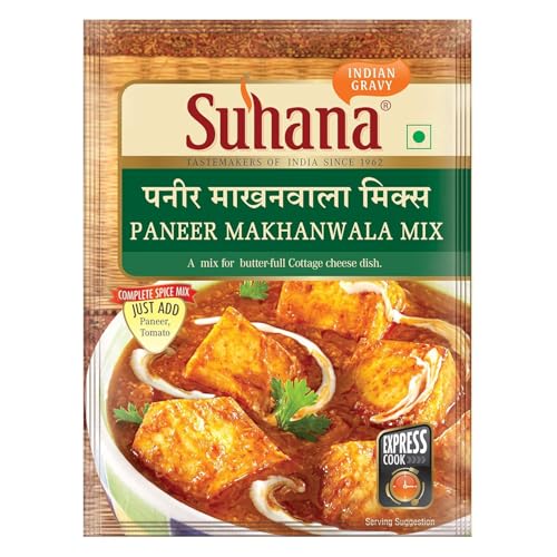 Suhana Paneer Makhanwala Mix 6er Pack (50g x 6) - Indische Gewürzmischung für cremige Gerichte, vegetarisch, einfache Zubereitung, authentischer Geschmack mit Kajal von Kajal